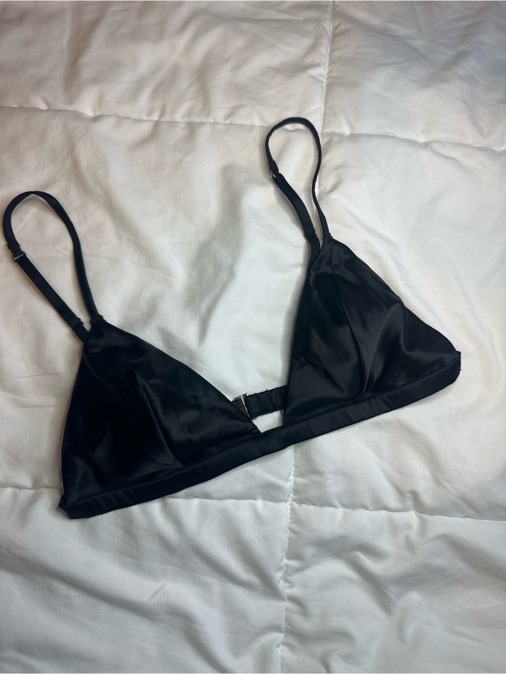 Victoria’s Secret Black Satin Triangle Bralette - Women Intimates